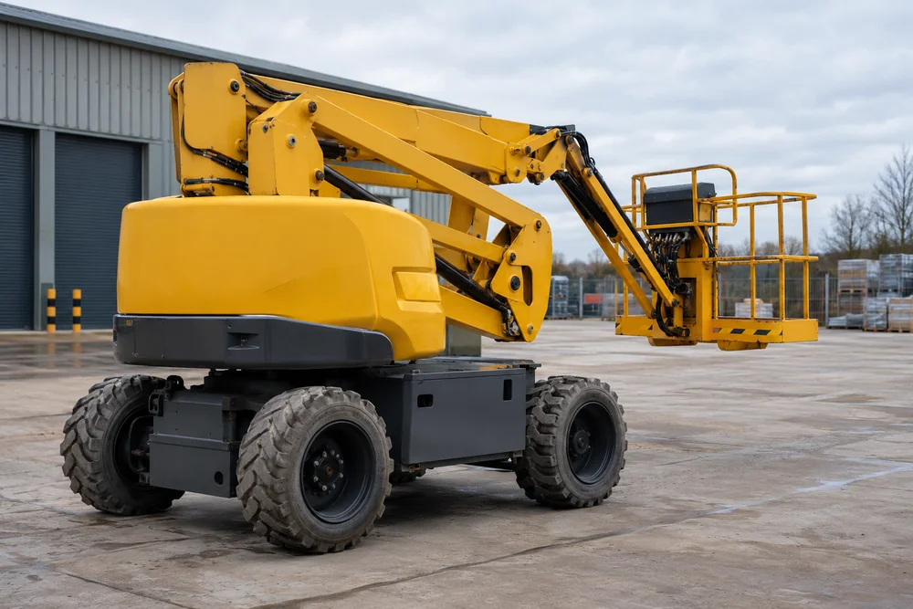 Yellow access platform in a commercial depot